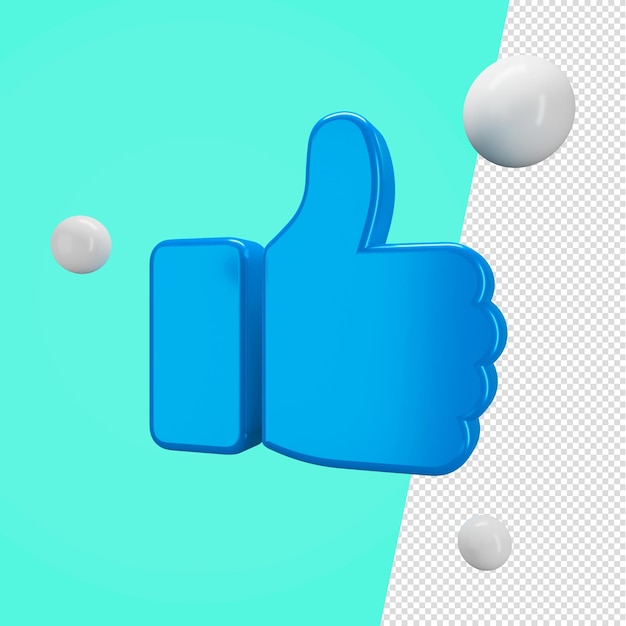 PSD 3d like icon for social media