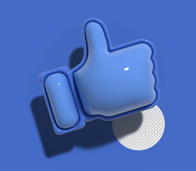 PSD 3d like thumbs up symbol design 3d render illustration