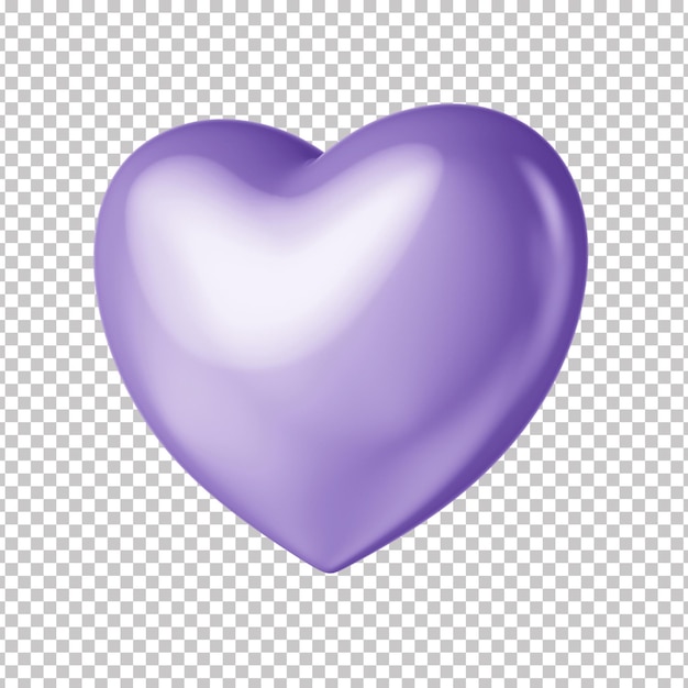 Cuore metallico lilac 3d