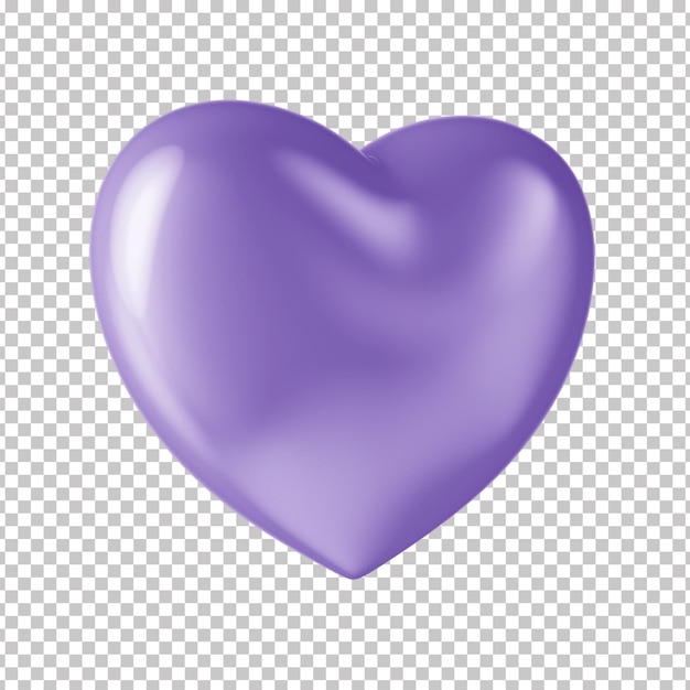 3D Lilac Metallic Heart