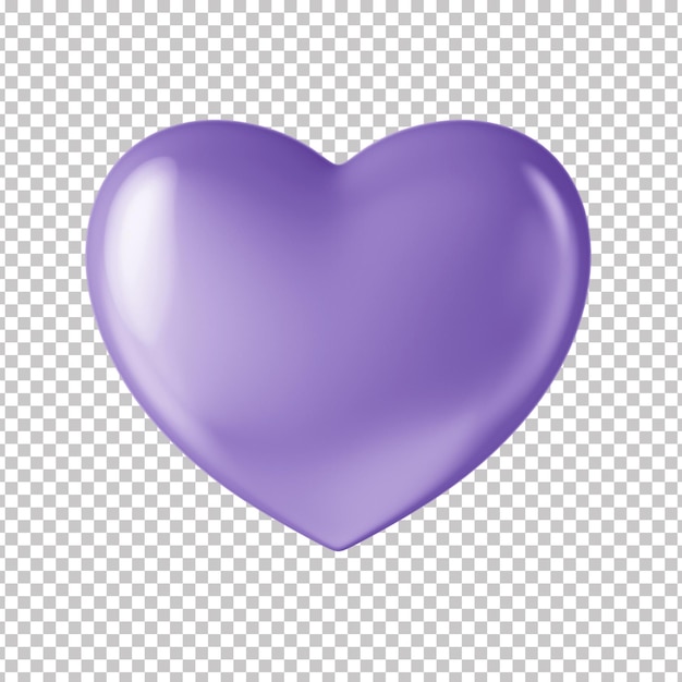 3D Lilac Metallic Heart