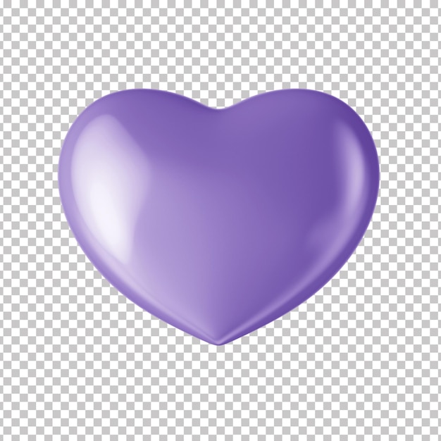 PSD 3d lilac metallic heart