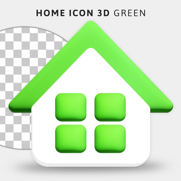 PSD 3d lime house on transparent background