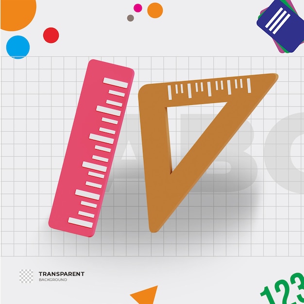 3d linijka ilustracja