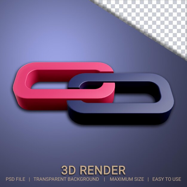 3d link with transparent background