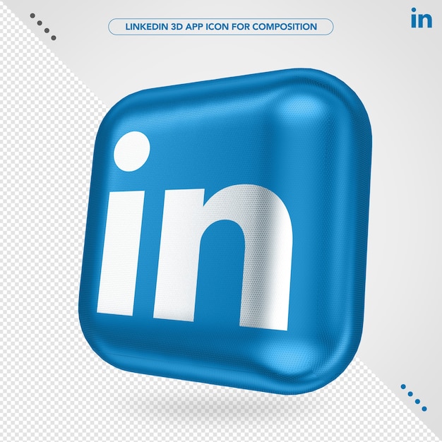 PSD 3d linkedin-app gedraaid