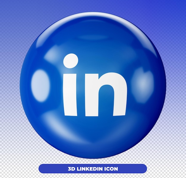 PSD 3d логотип linkedin для композиций и кампаний в социальных сетях