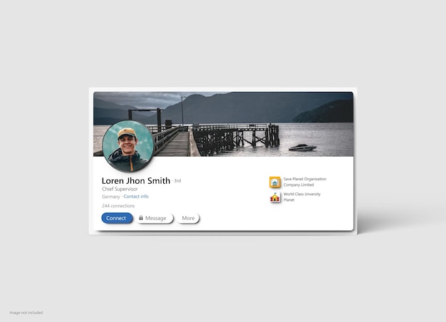 PSD 3d linkedin profile mockup