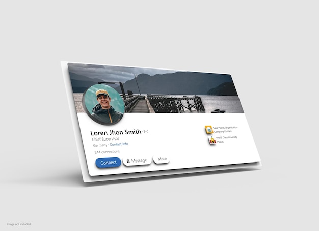 PSD mockup di profilo 3d linkedin