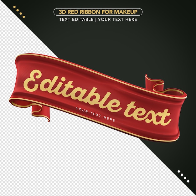 3D-lint met bewerkbare tekst voor compositie mockup