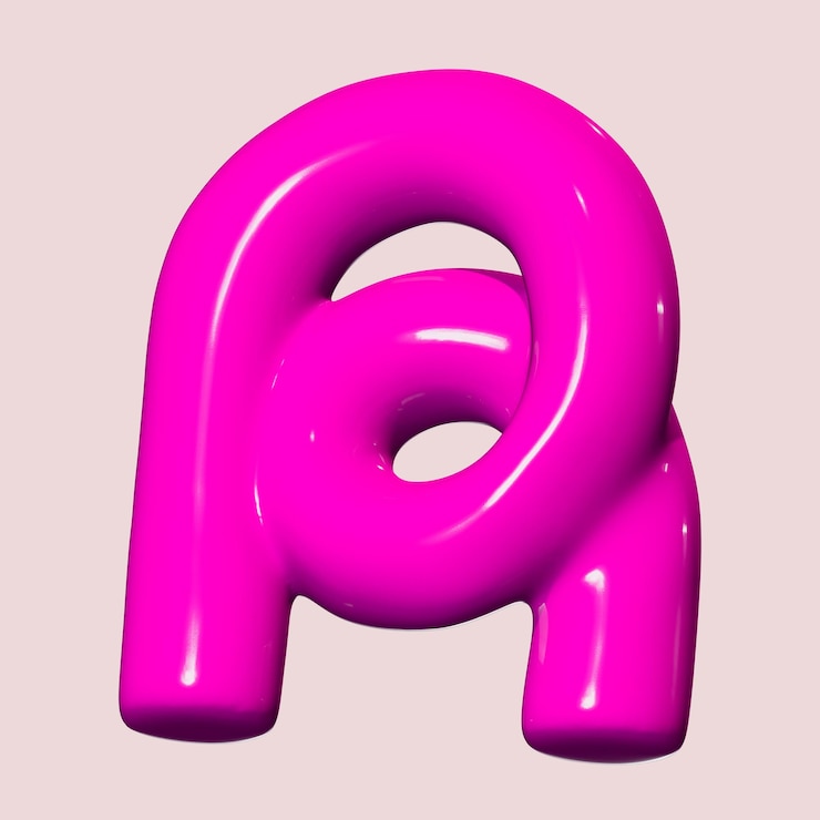 PSD 3d litery r