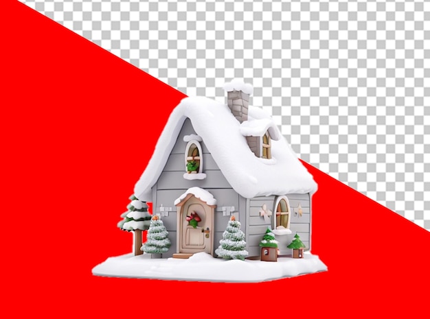 PSD 3d little christmas house