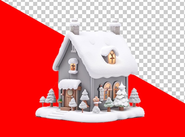 3D little christmas house
