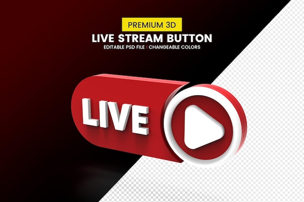 3d Live button isolated design