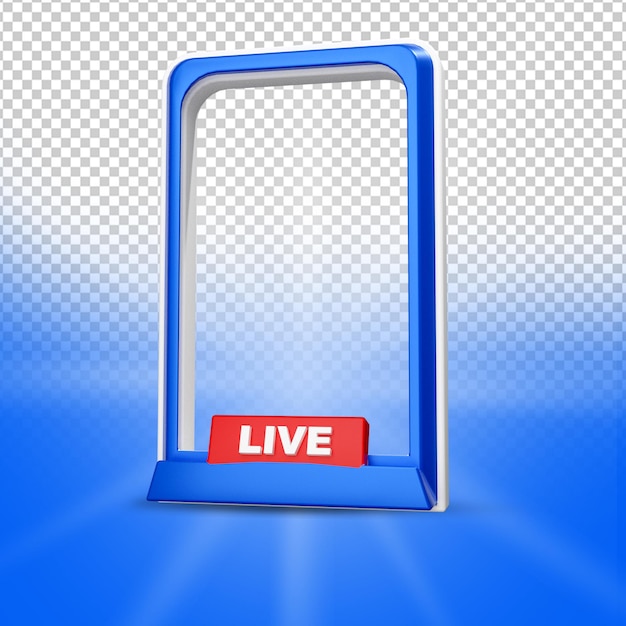 PSD 3d live streaming element or frame