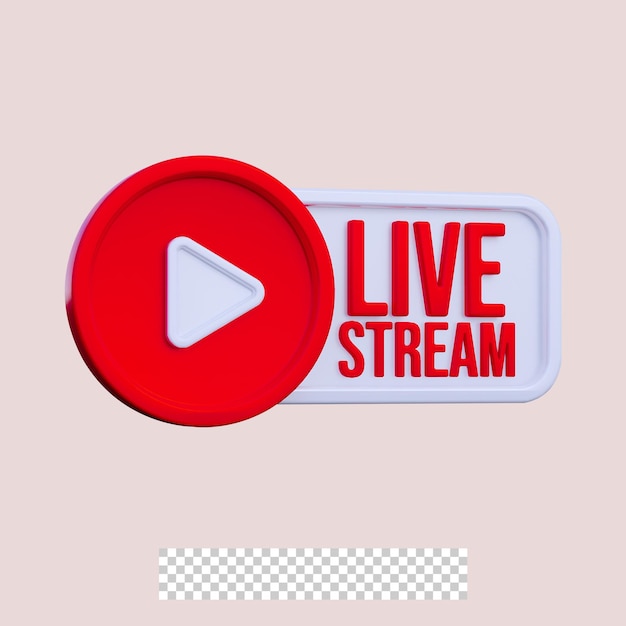 3d live streaming pictogram geïsoleerd