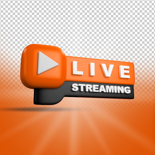 Elementi o pulsante di streaming video live 3d