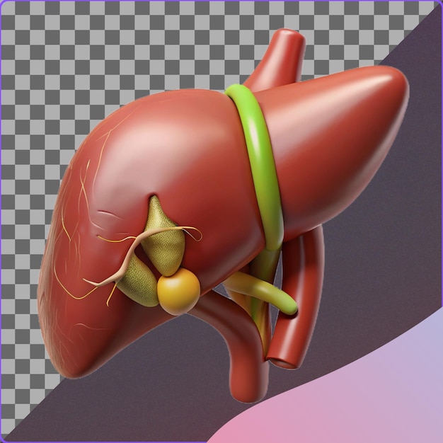 3D 간 담 모델 일러스트레이션