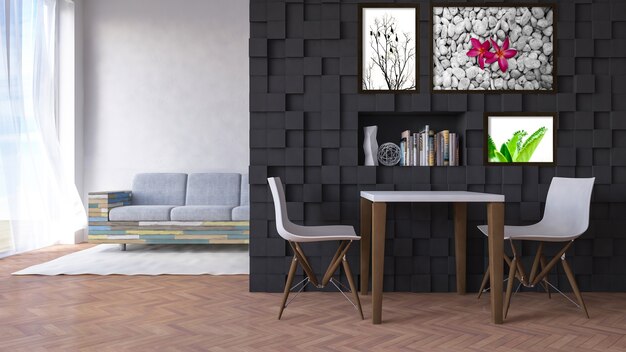 PSD 3d living room