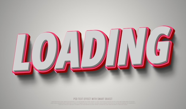 3d loading editable text effect mockup template