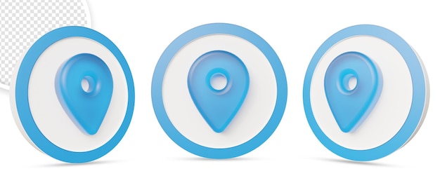 PSD 3d location icon in 3d rendering design