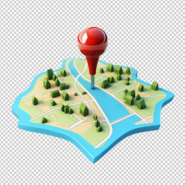 PSD 3d location icon isolated on white put 4 stylize