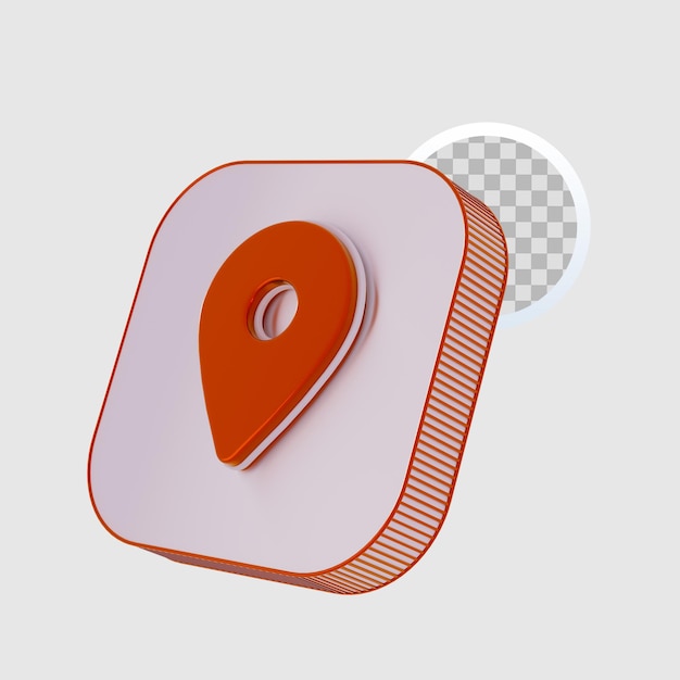 3d location icon transparent background premium psd