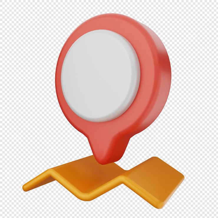 PSD 3d location mark pin gps map