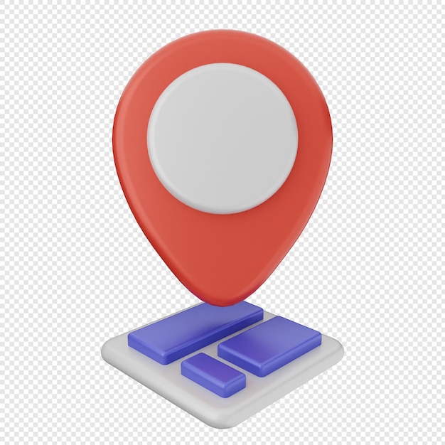 3d location mark pin gps map