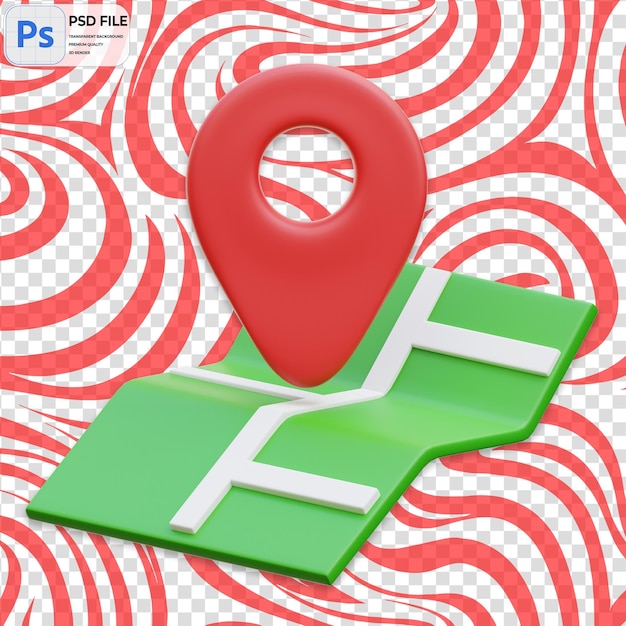 PSD 3d location pin render illustration icon isolated png