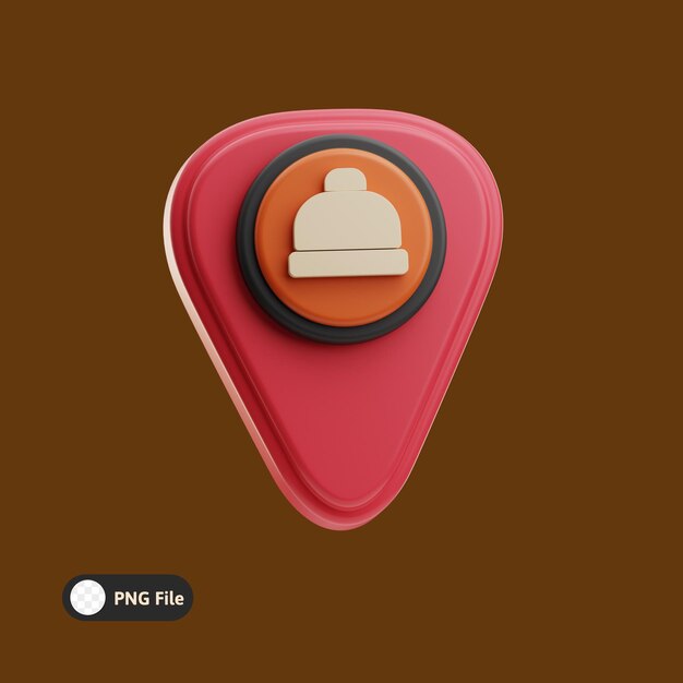 3d location pin with notification bell
