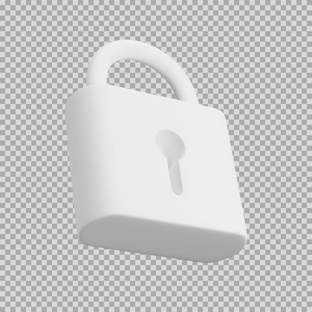 PSD 3d lock dynamic clay icon