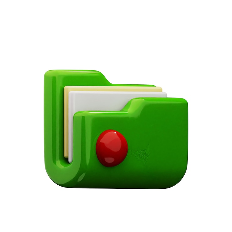 PSD 3d lock folder icon isolated