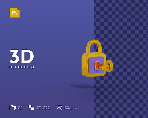 3d замок с ключевой иллюстрацией