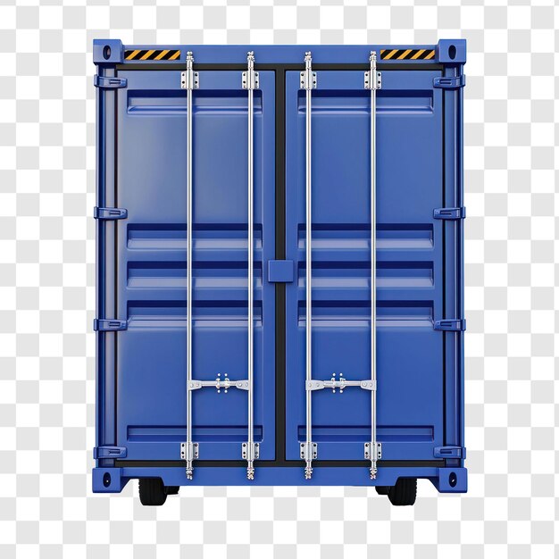 3D Logistic Container rear view isolate on transparency background