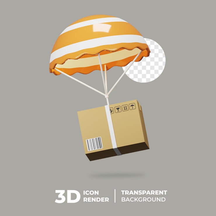 PSD 3dロジスティックアイコンボックスドロップ