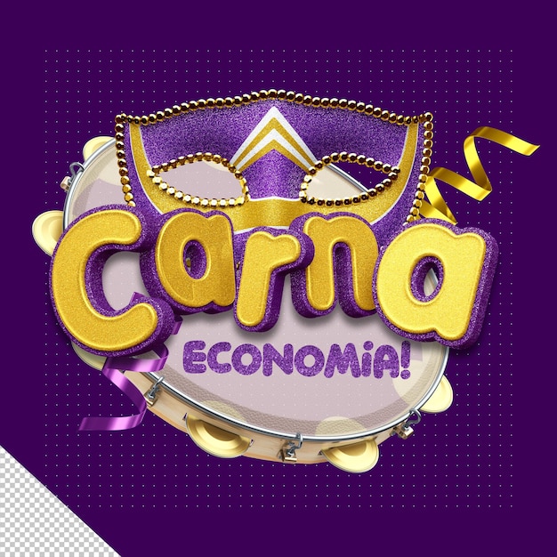 PSD logo 3d economia di carna