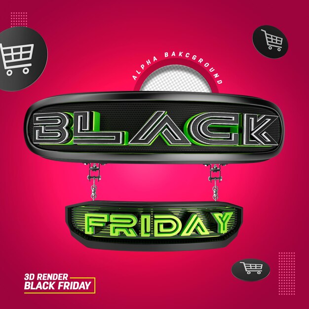 3d logo for composition black friday sales and product promotion