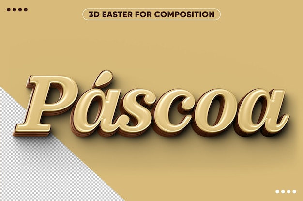 Logo 3d cioccolato bianco di pasqua