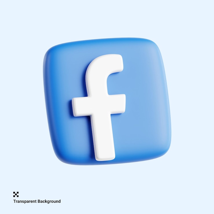 PSD 3d logo facebooka podnoszące konwersacje