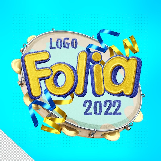 3d-logo feestvreugde 2022 voor carnaval in brazilië