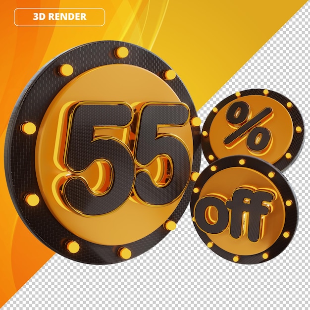 3d logo great offers supermarket discount percentage black gold 55