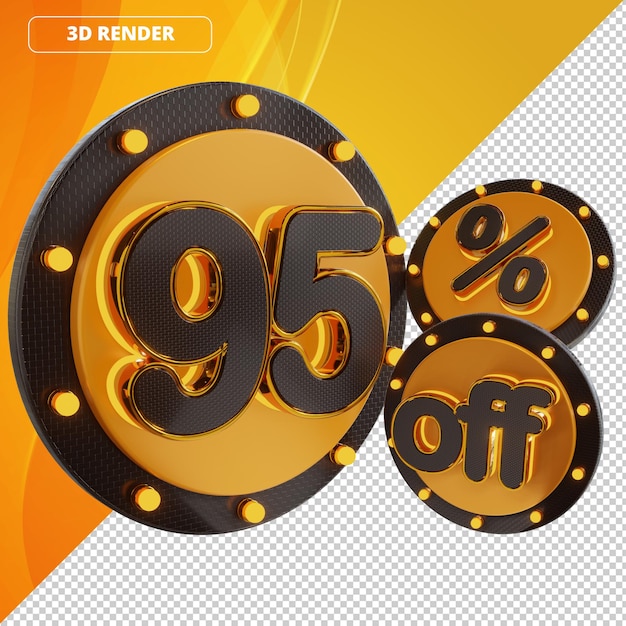 3d logo great offers supermarket discount percentage black gold 95