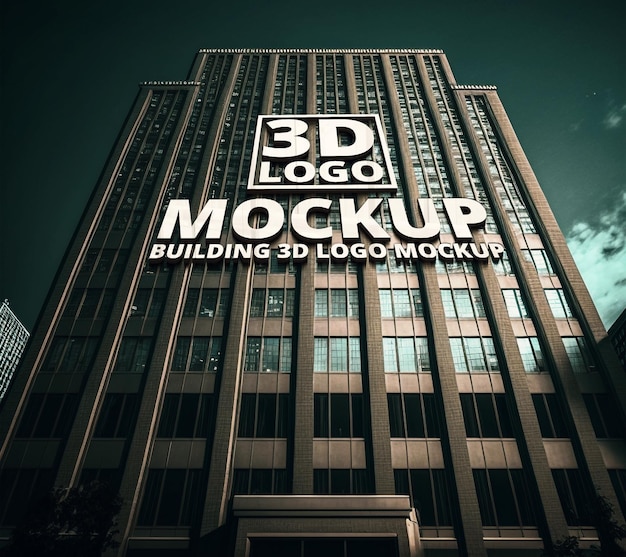 PSD 3d logo mockup building
