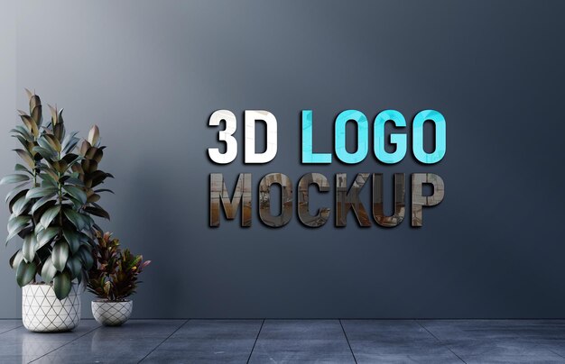 PSD 3d logo mockup design psd