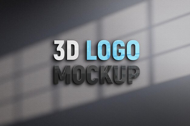 PSD progettazione di mockup del logo 3d