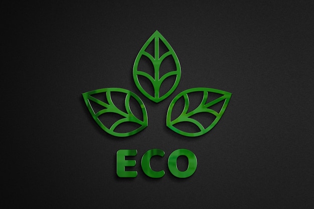 PSD 3d logo mockup eco theme