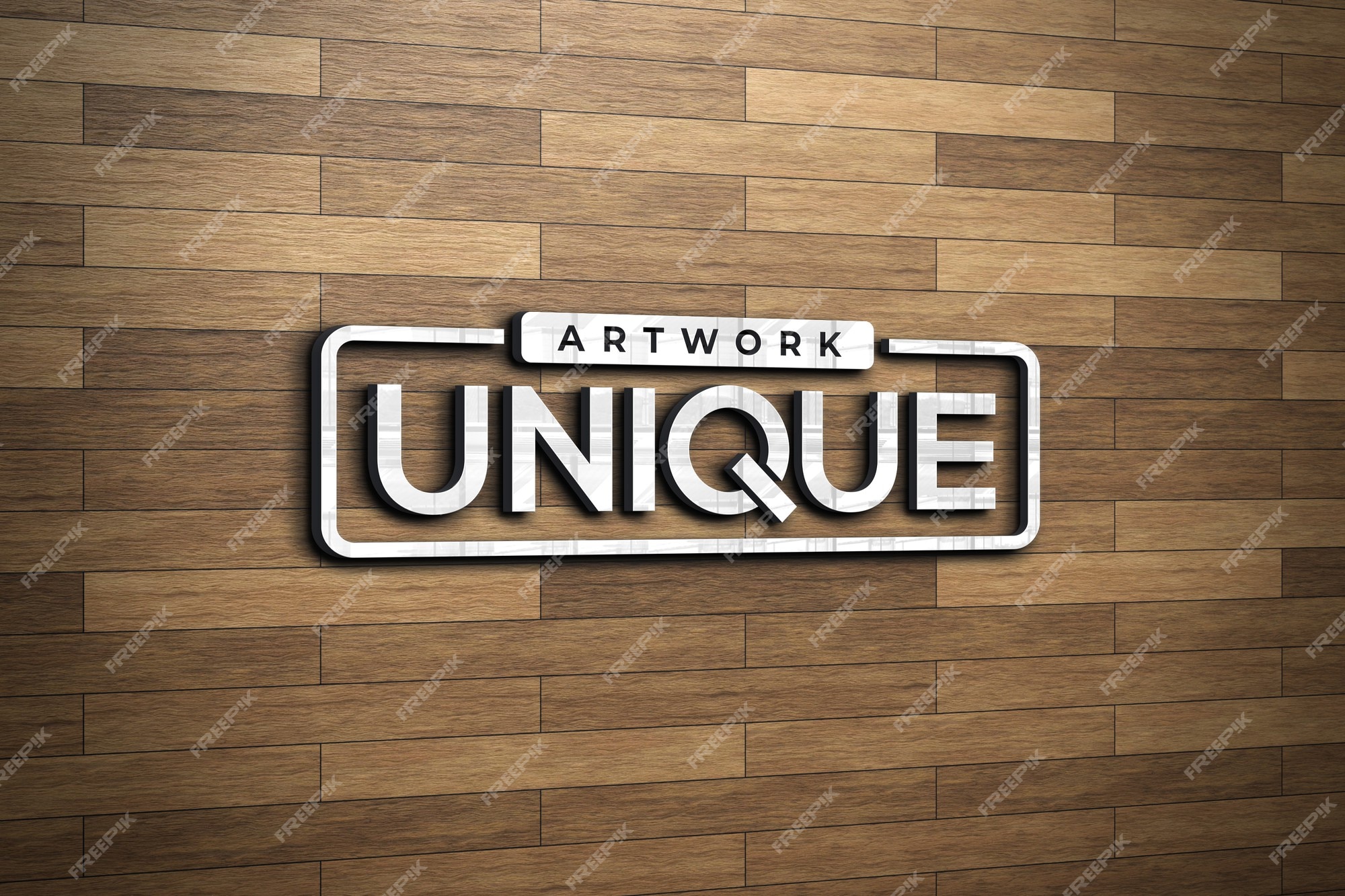 Premium PSD | 3d logo mockup on light brown wooden wall