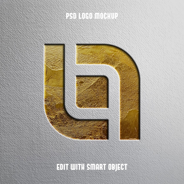3d logo mockup on marbel background