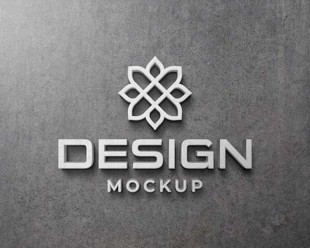 3d-макет логотипа на бетонной стене